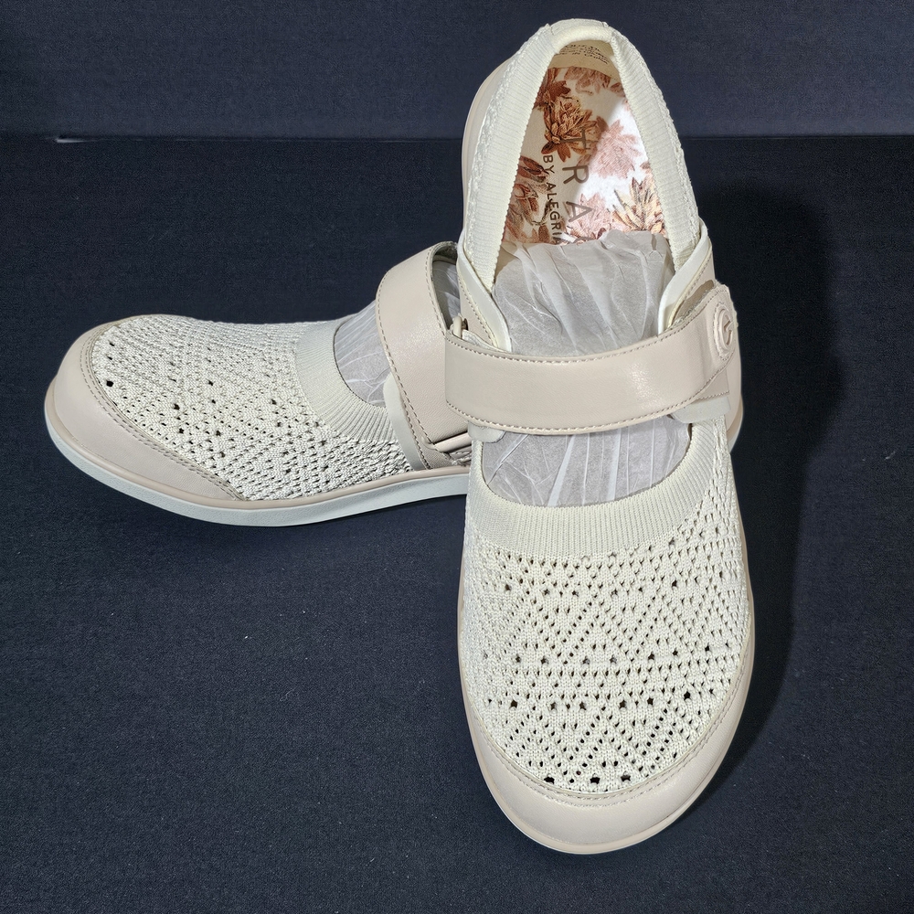 Alegria Cream Loafers with Perforated Design and Rubber Sole Smart Shoe!!!